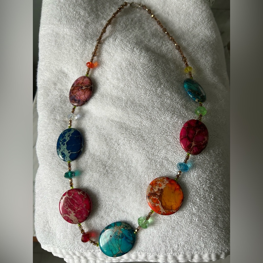 Anthropologie Colorful Stone Beaded Necklace